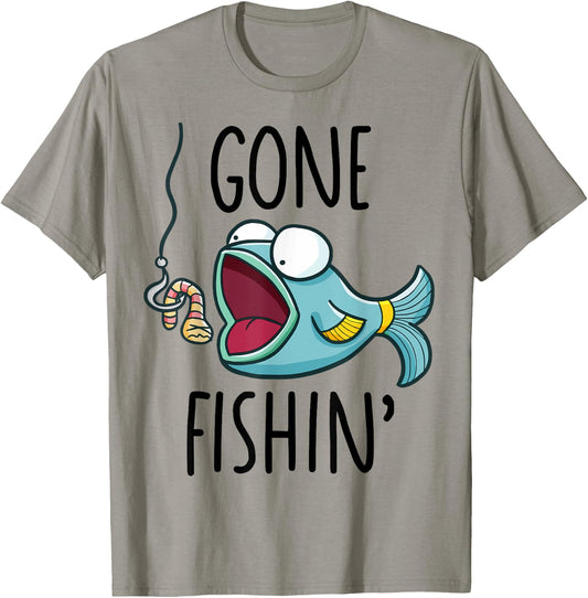 Gone Fishing-Shirt Kids Toddler Boys Girls Funny Fishing T-Shirt - T-Shirt | Sand