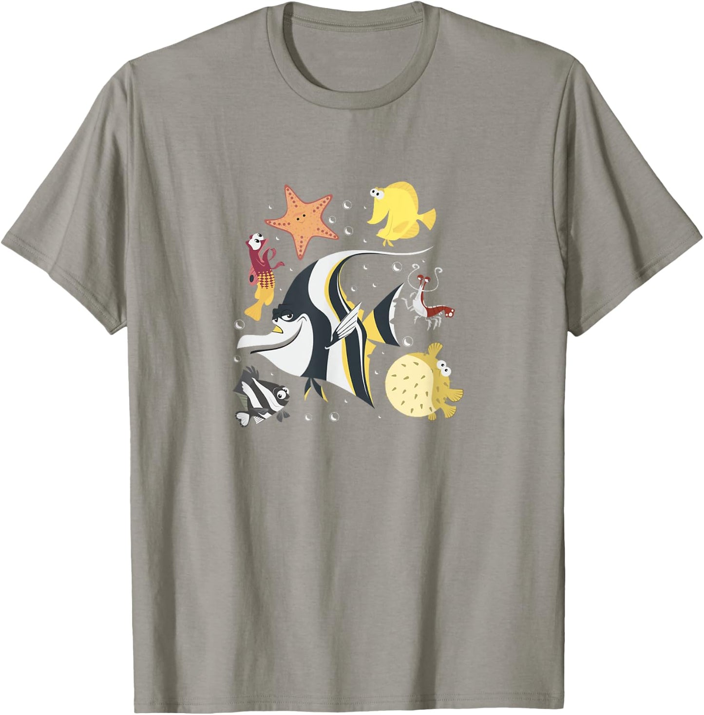 Disney Pixar Finding Nemo Fish Tank Gang Group Shot Logo T-Shirt - T-Shirt | Sand