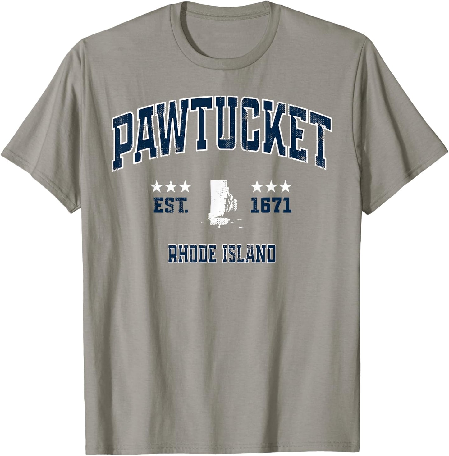 Pawtucket Rhode Island RI Vintage Athletic Navy Sports T-Shirt - T-Shirt | Sand