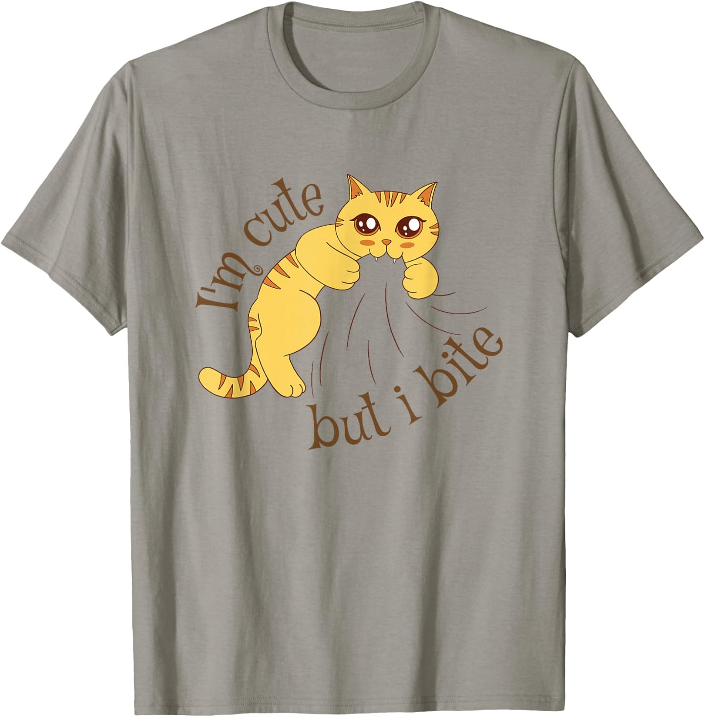 I'm Cute But I Bite Funny Cat T-Shirt - T-Shirt | Sand