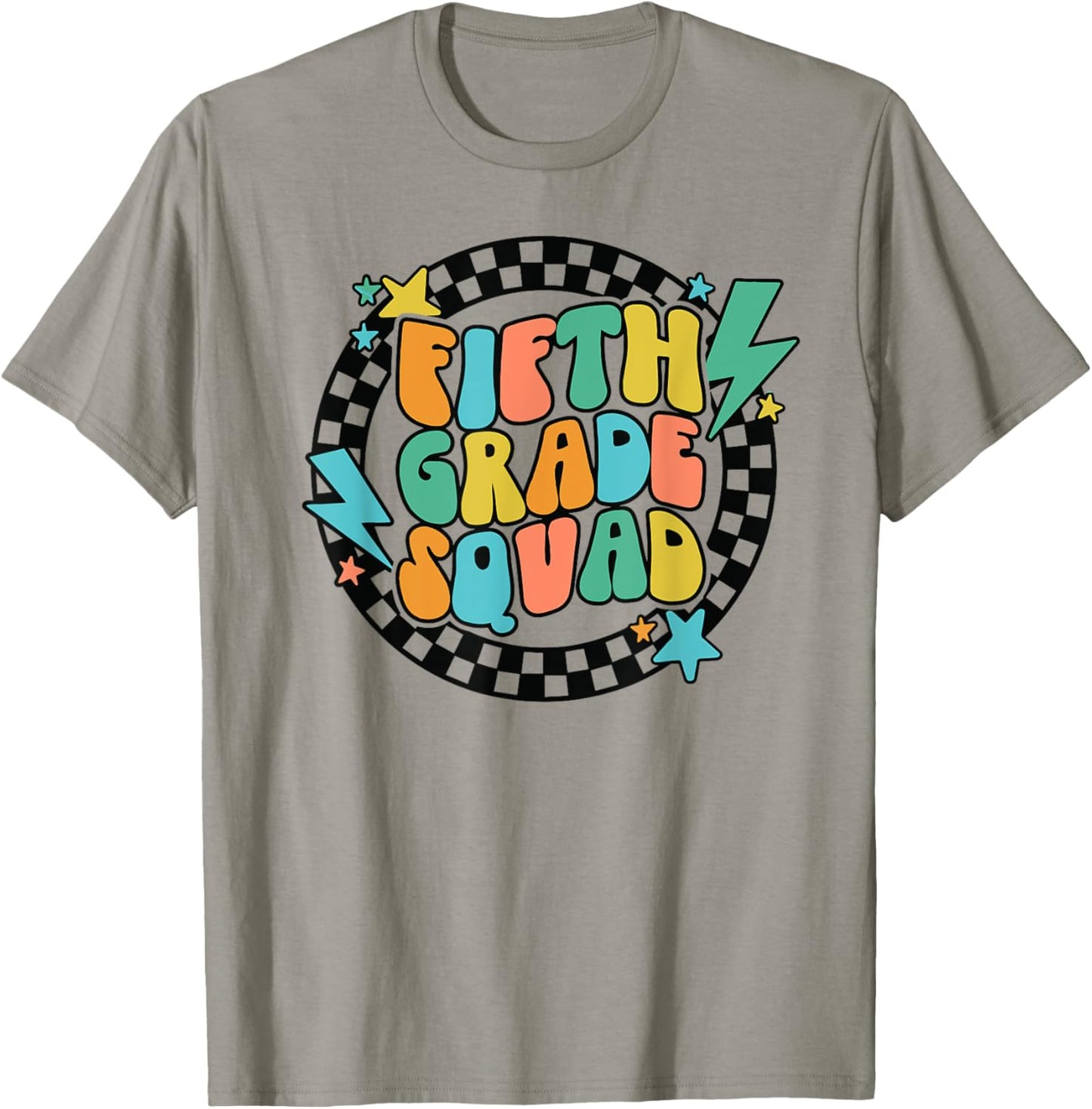 Back To School Groovy Teacher Fifth 5th Grade Crew Squad T-Shirt - T-Shirt | Sand