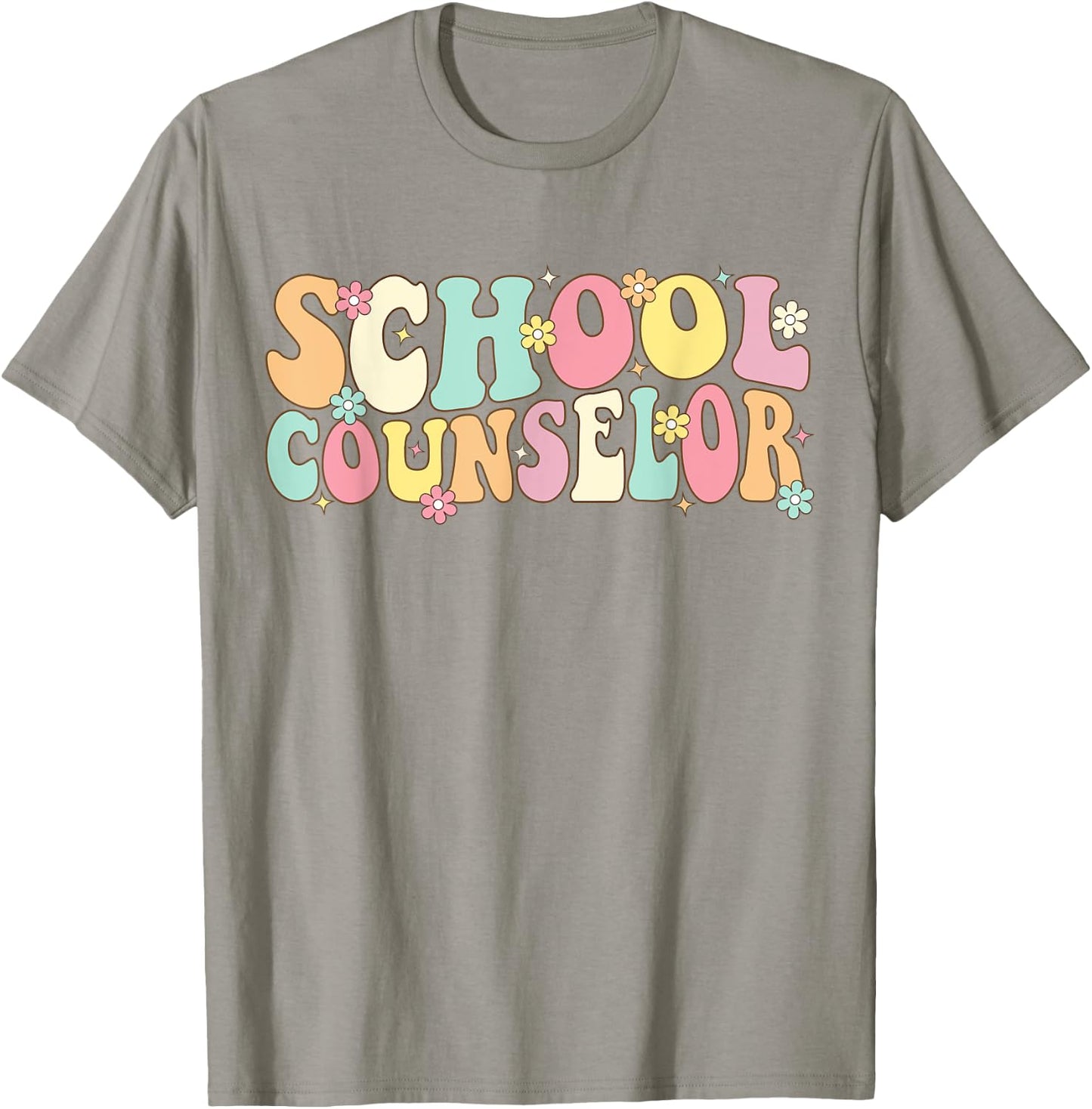 Groovy School Counselor Back To School Teacher Counseling Men Women Girls Kids T-Shirt - T-Shirt | Sand