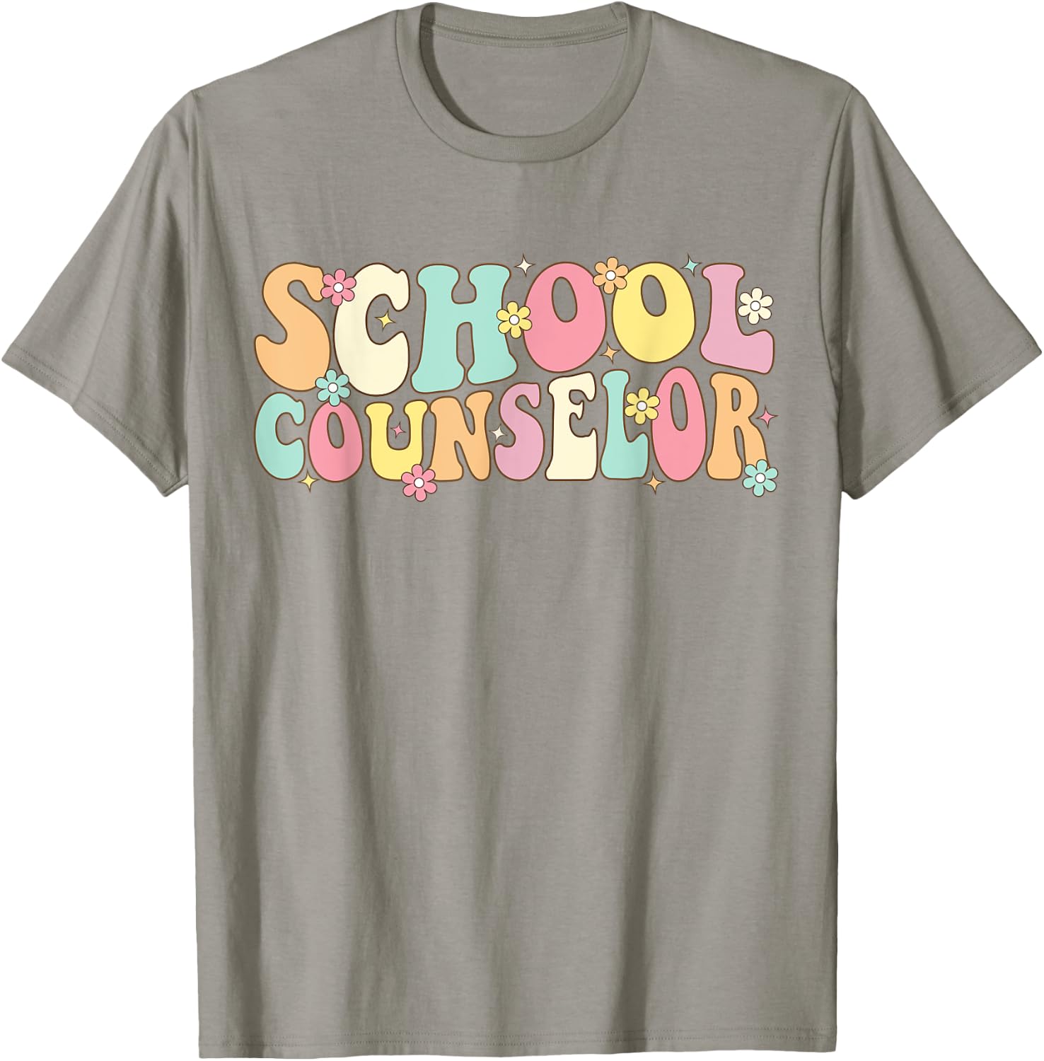 Groovy School Counselor Back To School Teacher Counseling Men Women Girls Kids T-Shirt - T-Shirt | Sand