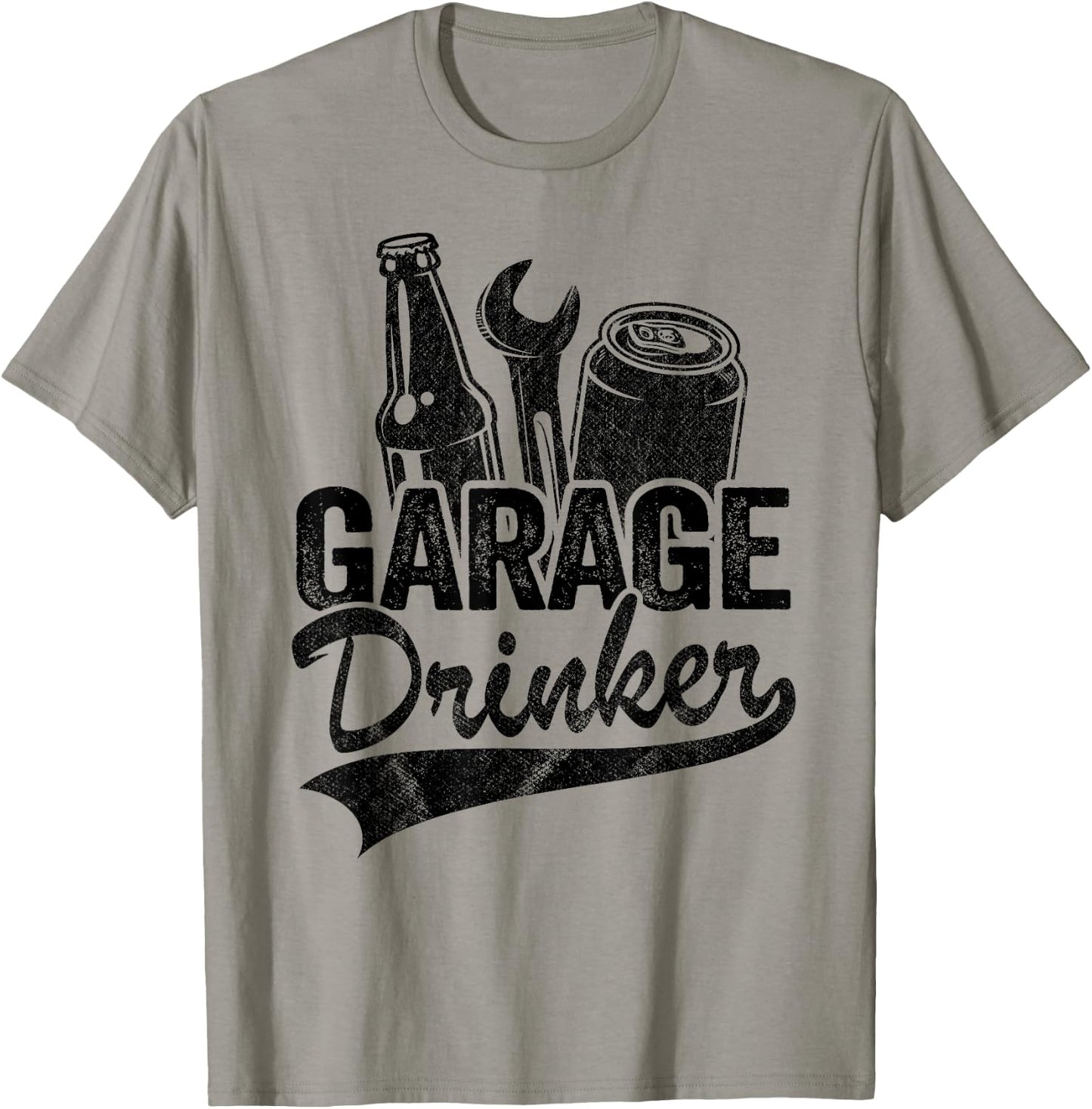 Garage Drinker Day Drinking Supporter Beer Funny Mechanic T-Shirt - T-Shirt | Sand