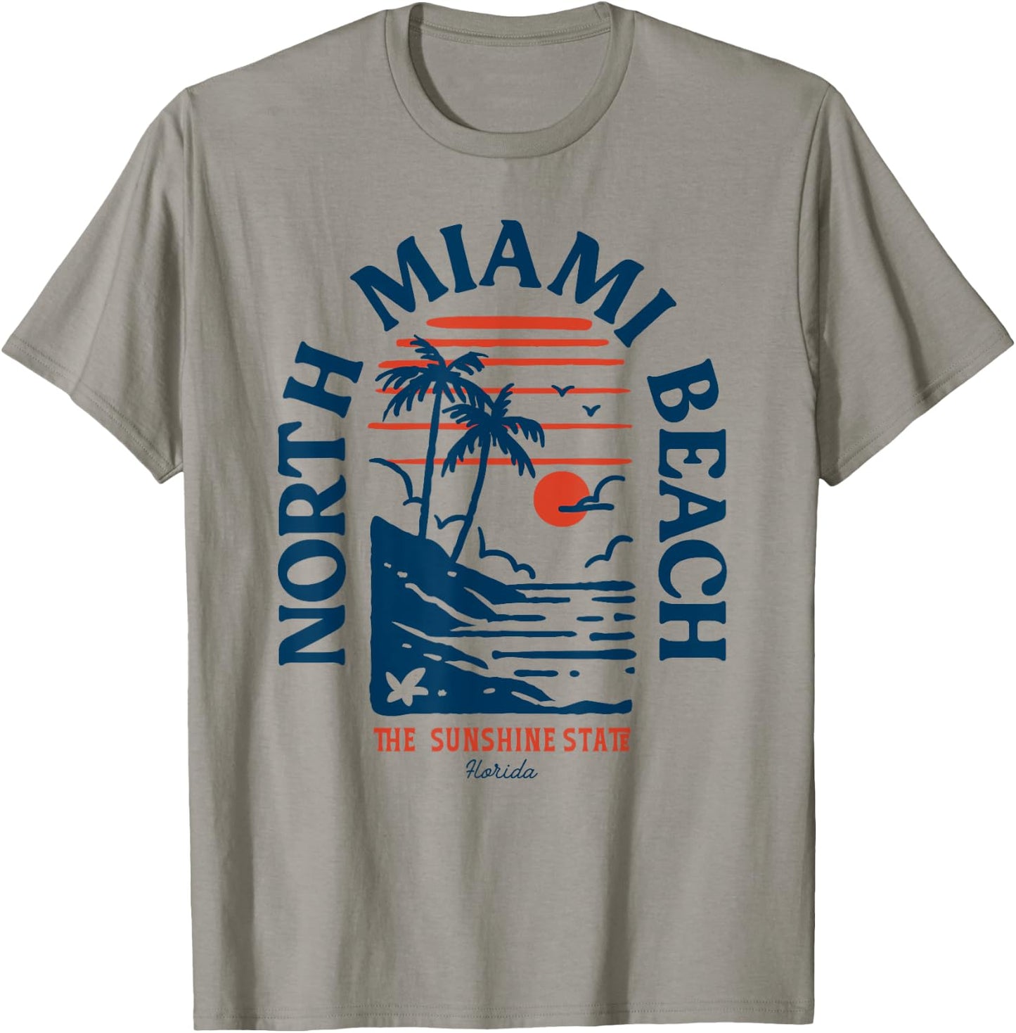 North Miami Beach Florida Beach Surf Vintage Blue T-Shirt - T-Shirt | Sand