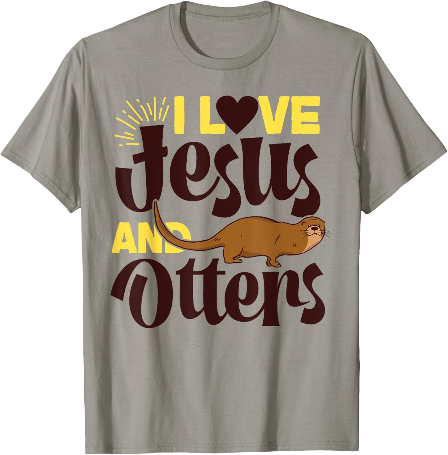 Otter Jesus Faith Christian I Love Jesus And Otters T-Shirt - T-Shirt | Sand