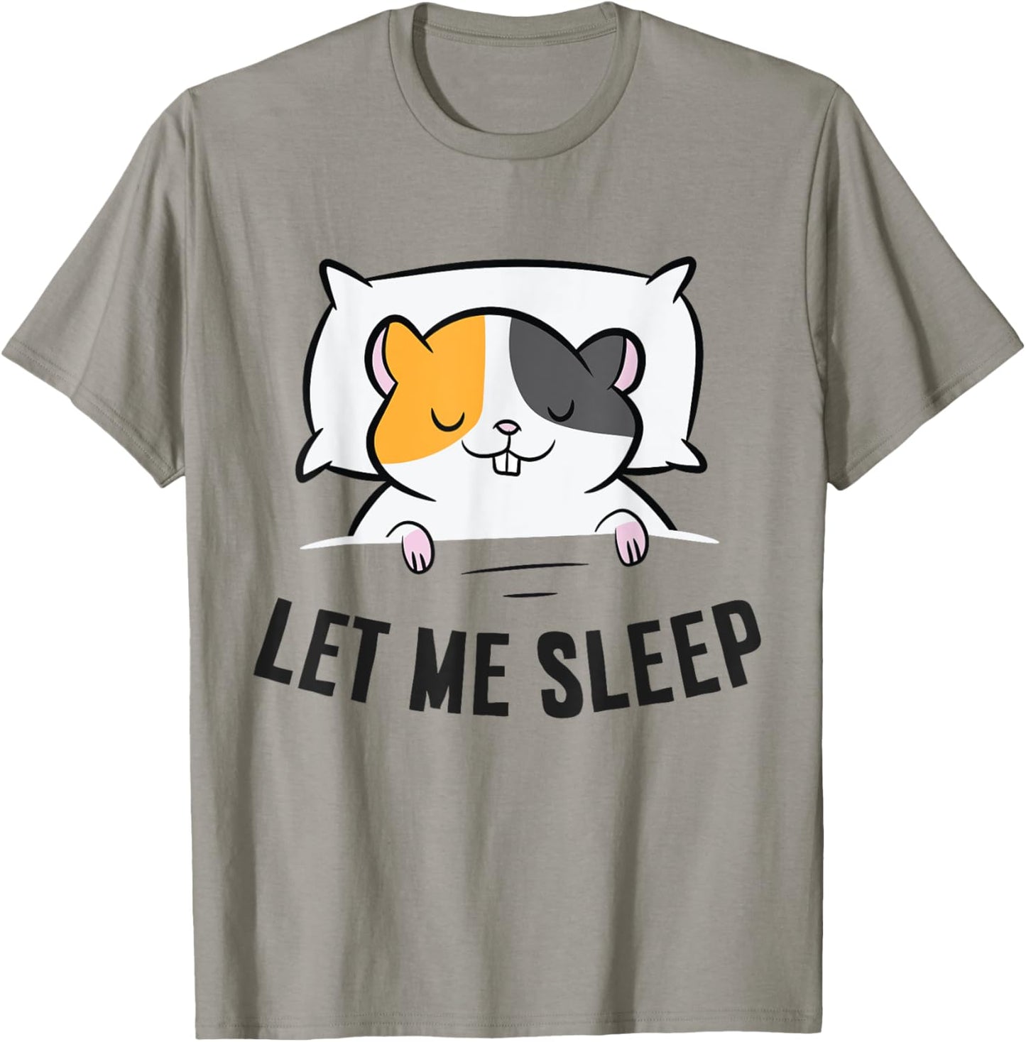 Tired Hamster Let Me Sleep Funny Hamster Pajama T-Shirt - T-Shirt | Sand