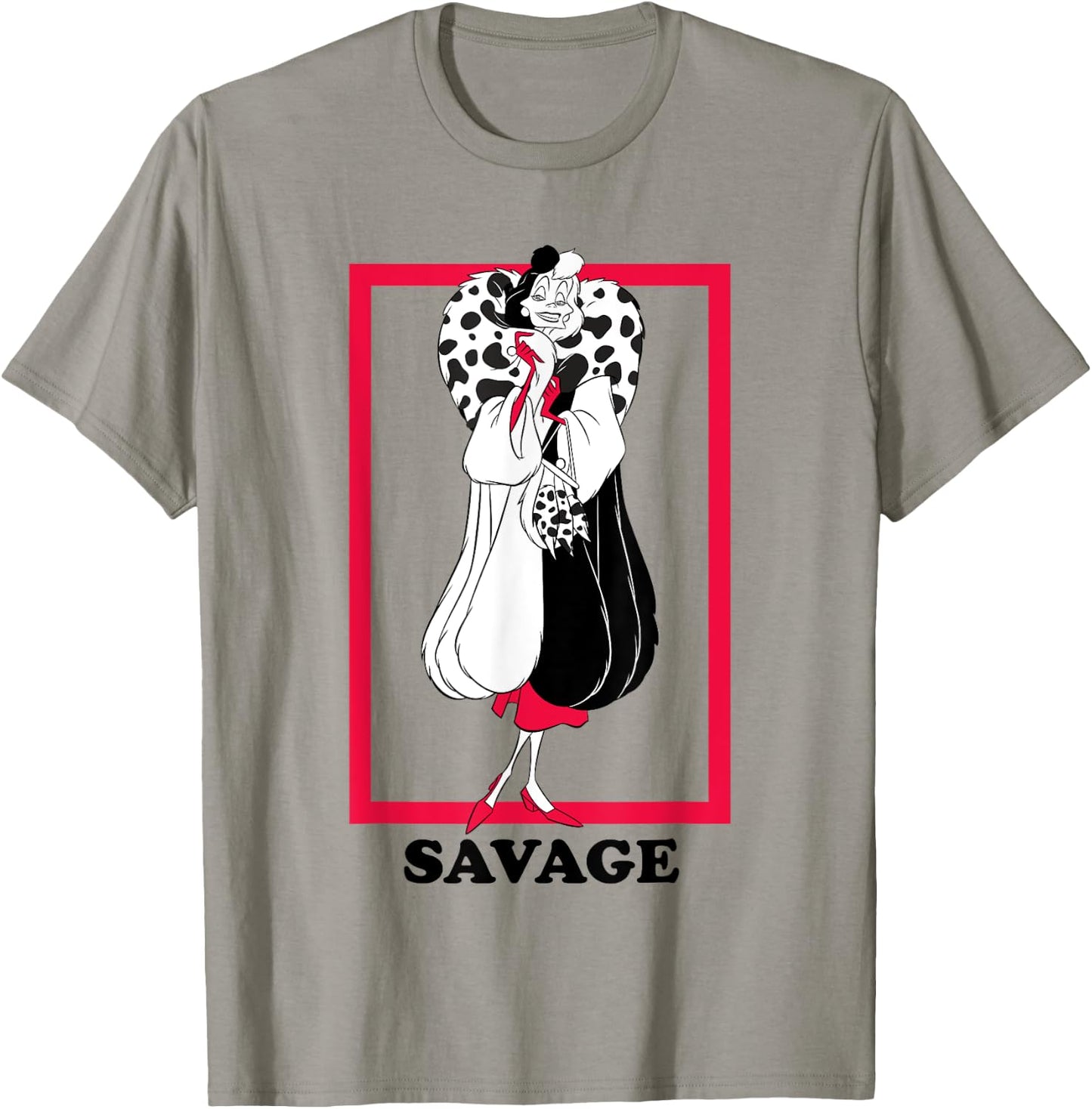 Disney 101 Dalmatians Savage Cruella De Vil Sassy Portrait T-Shirt - T-Shirt | Sand