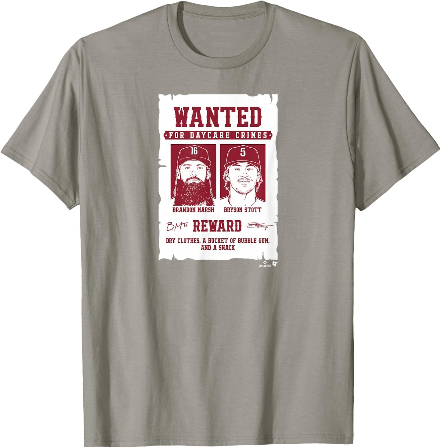 Bryson Stott & Brandon Marsh - Daycare Crimes - Philadelphia T-Shirt - T-Shirt | Sand