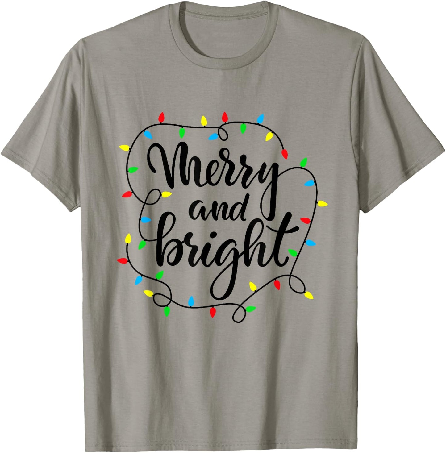 Merry and bright christmas family pajamas matching men women T-Shirt - T-Shirt | Sand