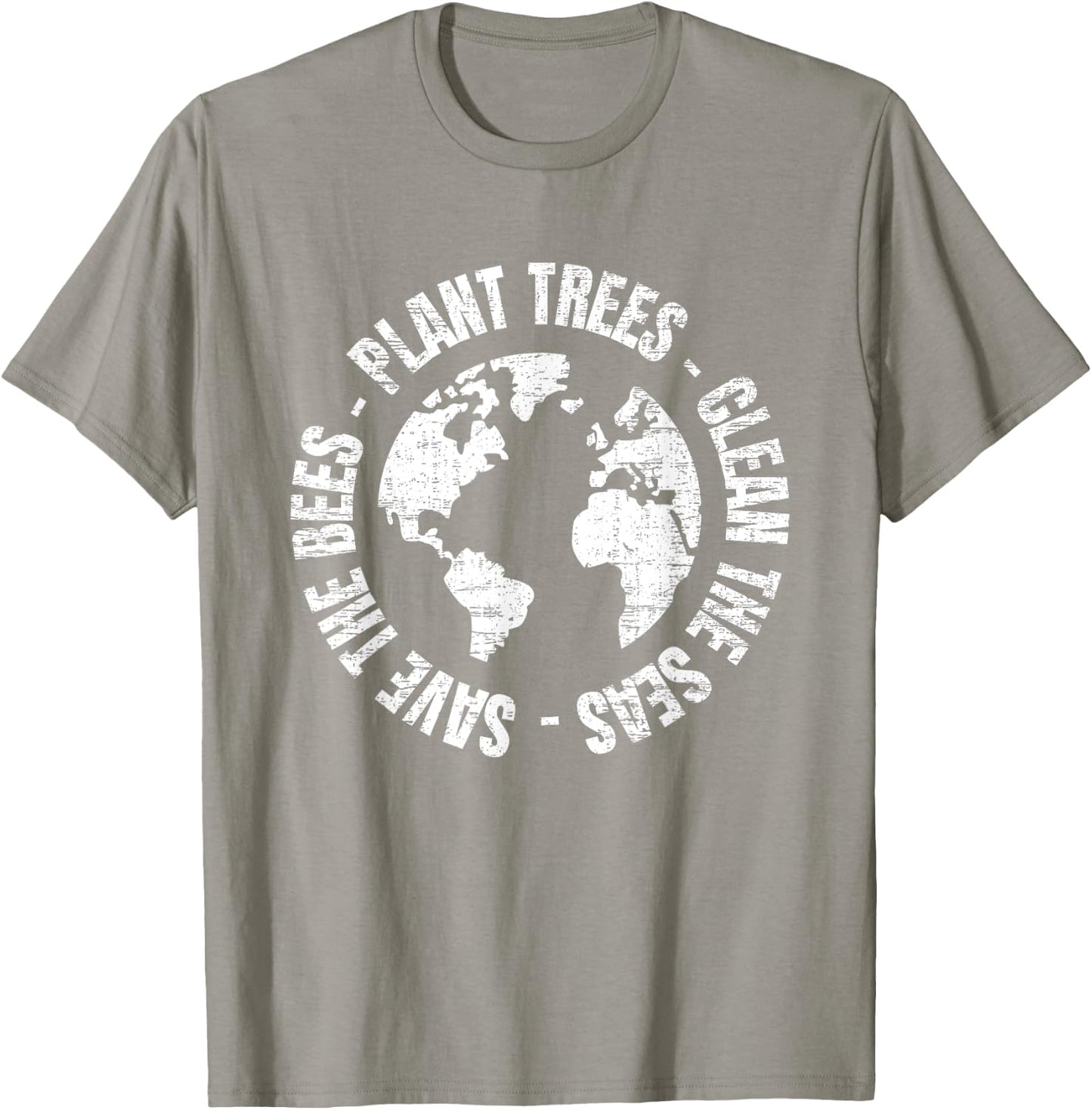 Earth Day Save Bees Plant Trees Clean Seas Environmentalist T-Shirt - T-Shirt | Sand