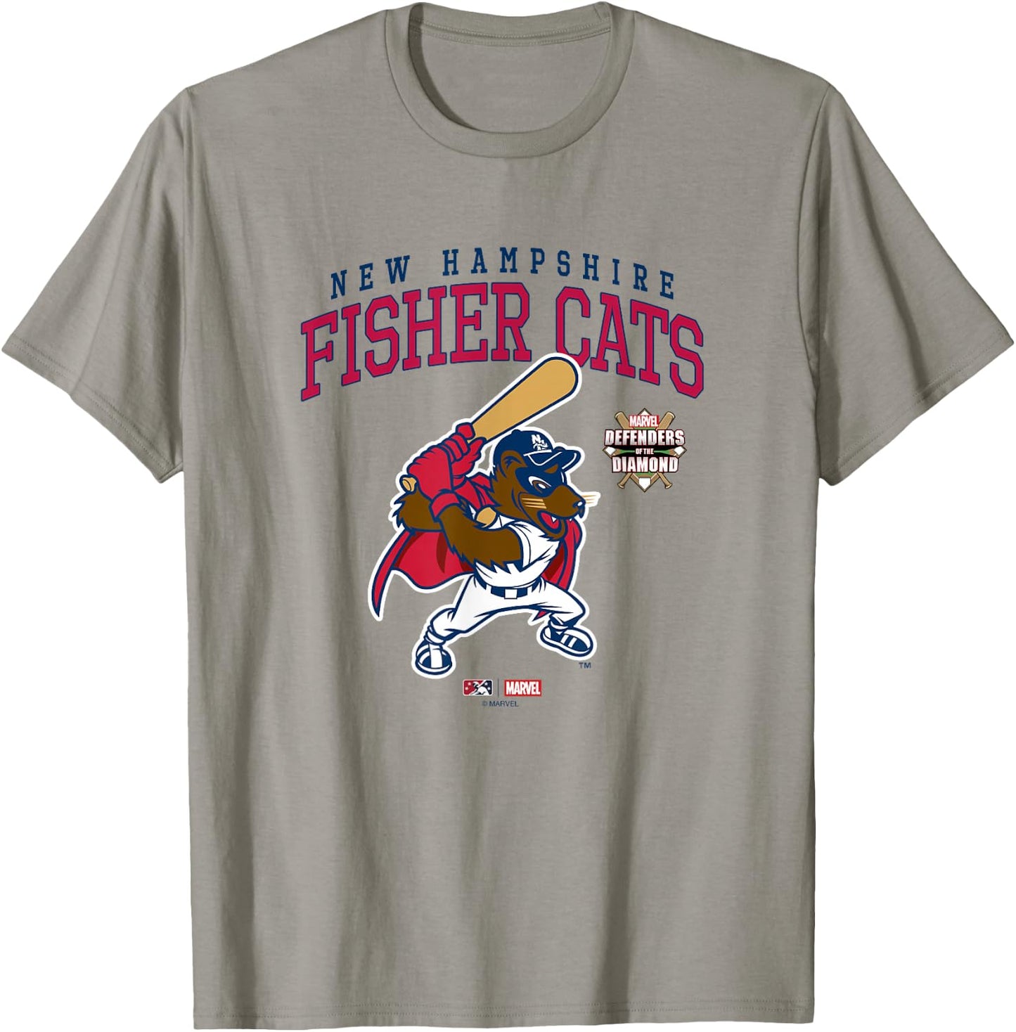 Marvel x MiLB New Hampshire Fisher Cats Big Chest Logo T-Shirt - T-Shirt | Sand