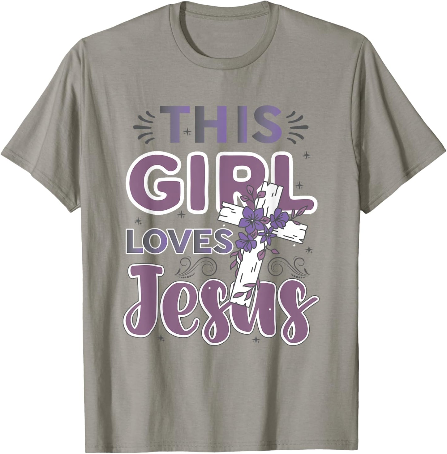 This Girl Loves Jesus Cute Christian Girl Jesus T-Shirt - T-Shirt | Sand