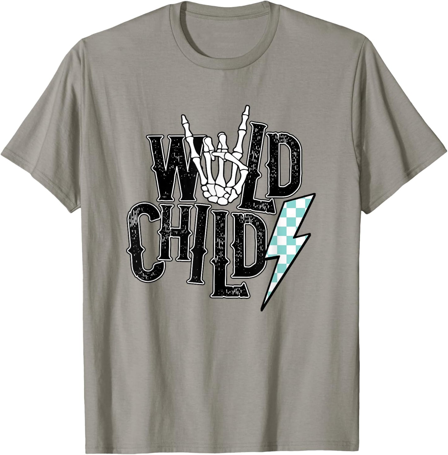 Wild Child Lightning Checkered T-Shirt - T-Shirt | Sand