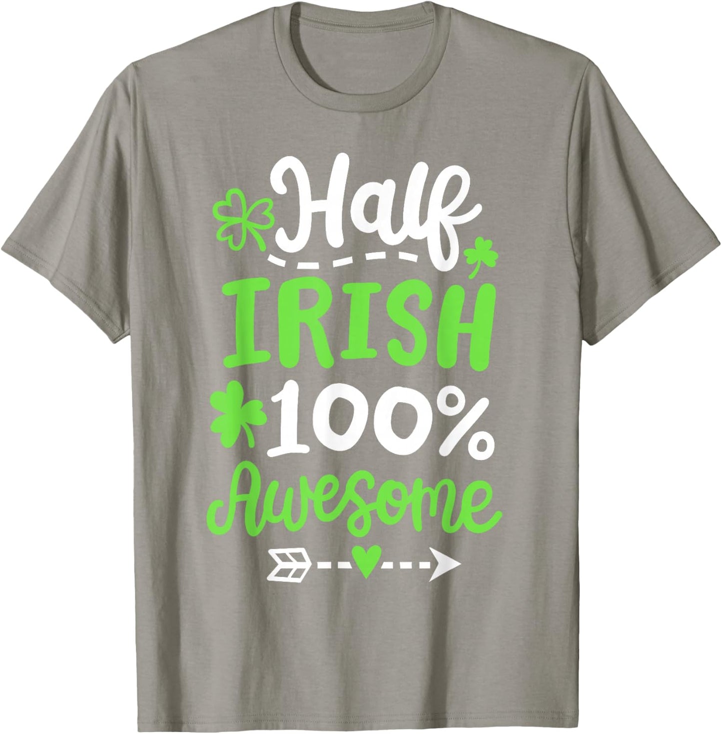 Half Irish 100% Awesome Heritage Shamrock St Patrick's Day T-Shirt - T-Shirt | Sand