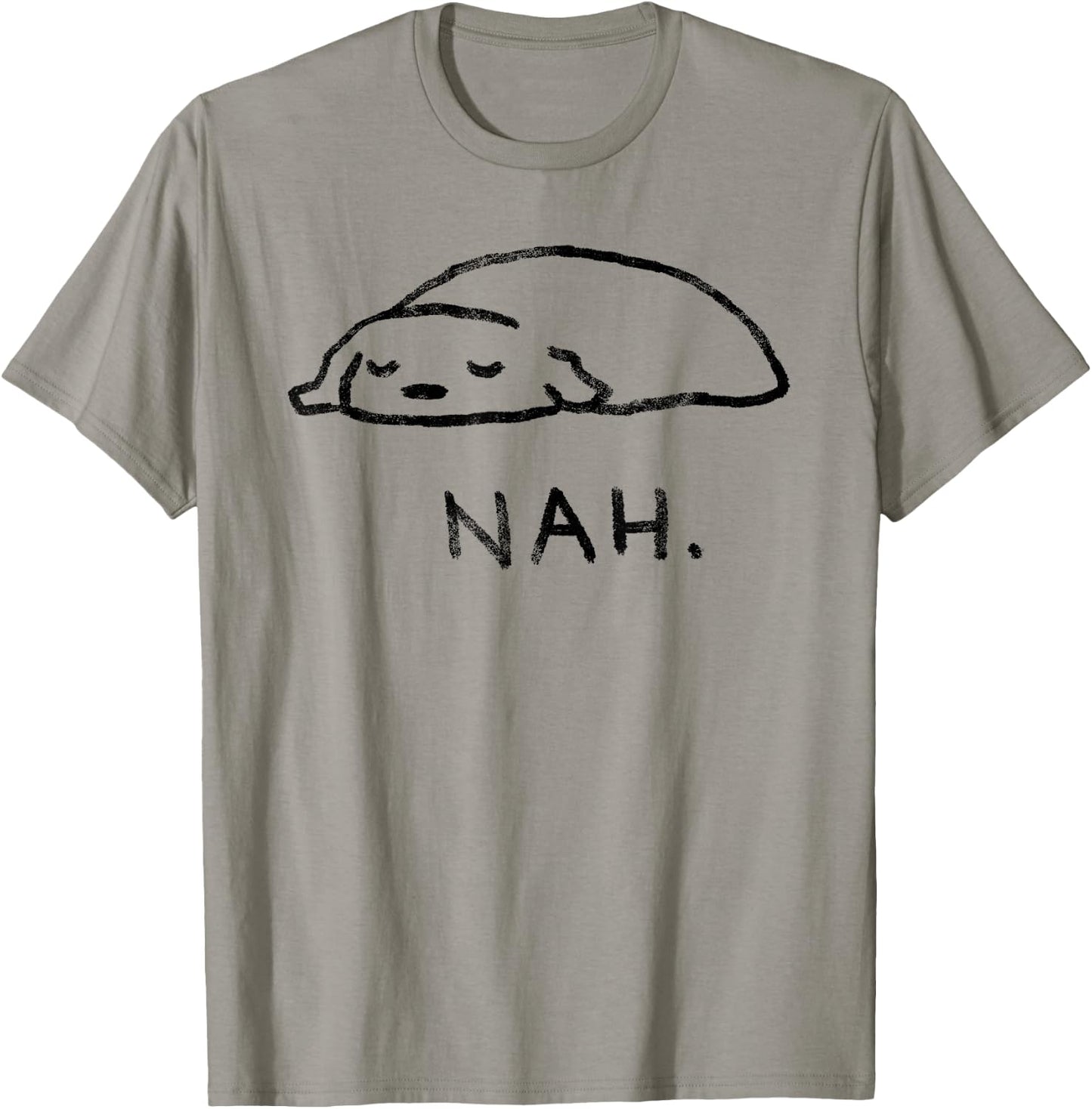 Nah - Cute Lazy Dog Sleeping Funny Puppy T-Shirt - T-Shirt | Sand