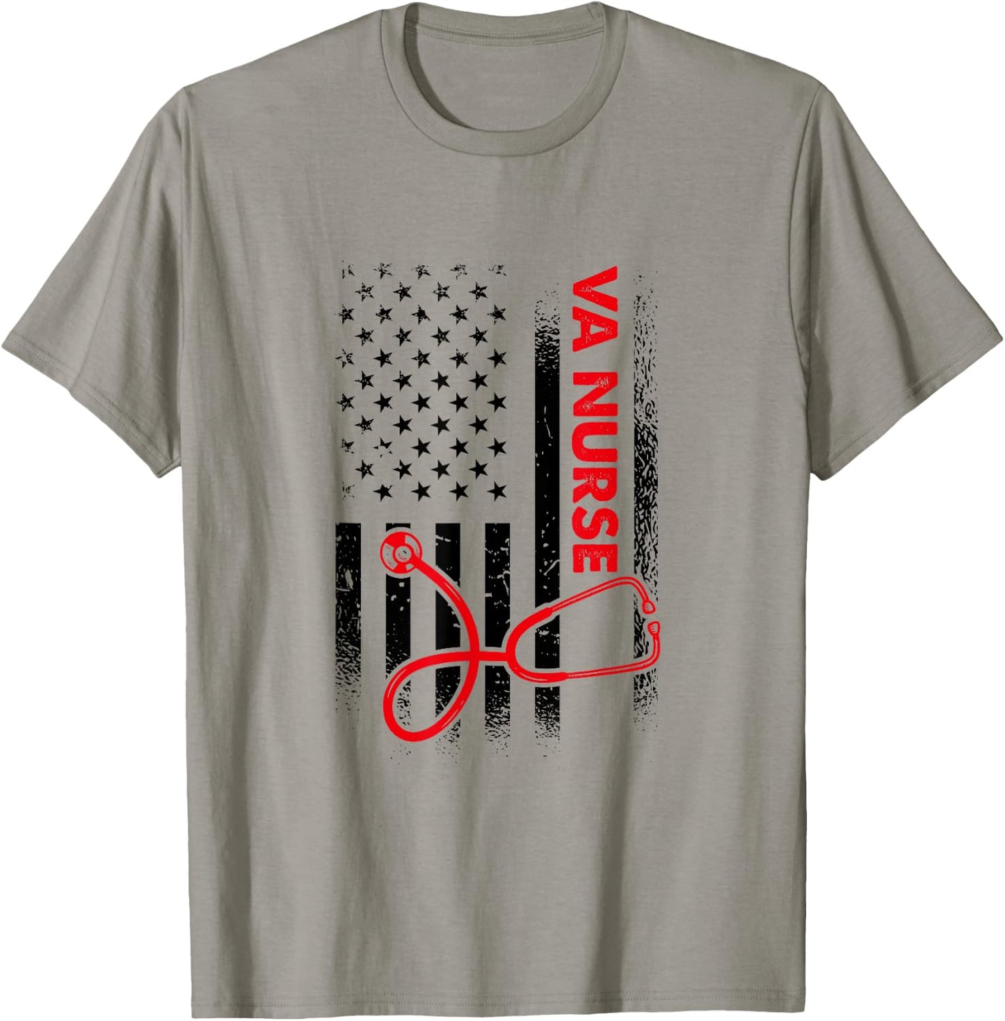 Proud American Military Nurse, VA Nursing T-Shirt - T-Shirt | Sand