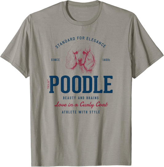 Retro Styled Vintage Poodle T-Shirt - T-Shirt | Sand