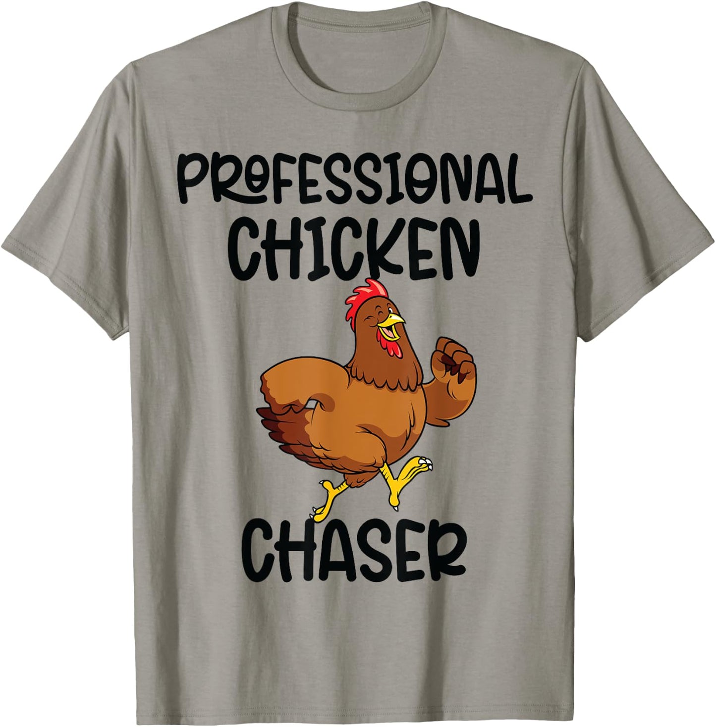 Professional Chicken Chaser Funny Farm Farmer Kids Running T-Shirt - T-Shirt | Sand