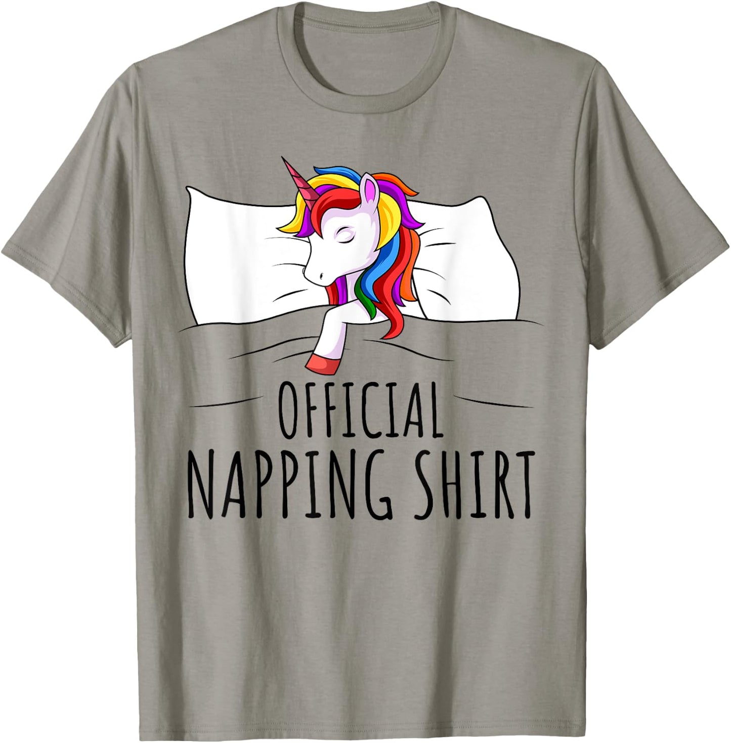 Sleeping Unicorn Girls Women Official Napping T-Shirt - T-Shirt | Sand