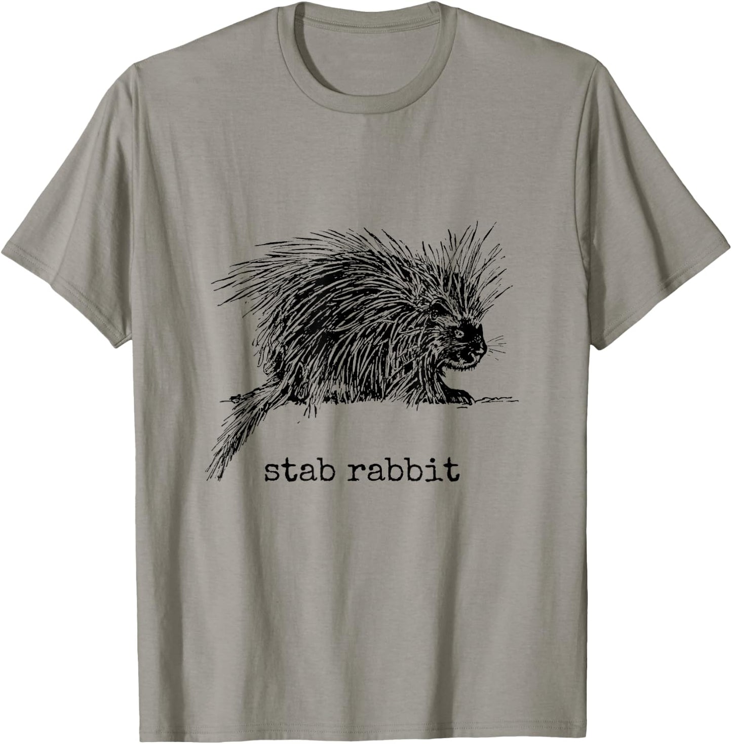 Stab Rabbit Funny Porcupine Wrong Animal Name Joke T-Shirt - T-Shirt | Sand