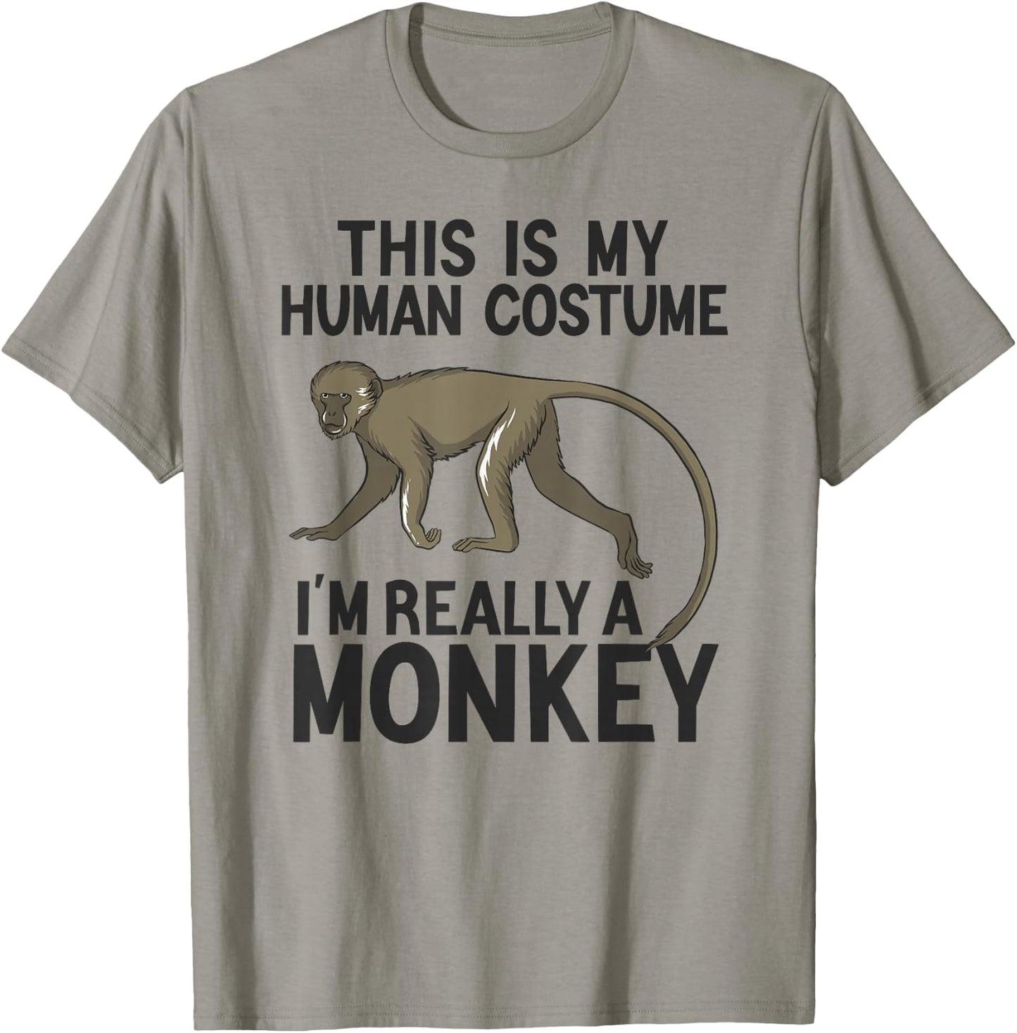 Simple Halloween Costumes Women Funny Monkey Costume T-Shirt - T-Shirt | Sand