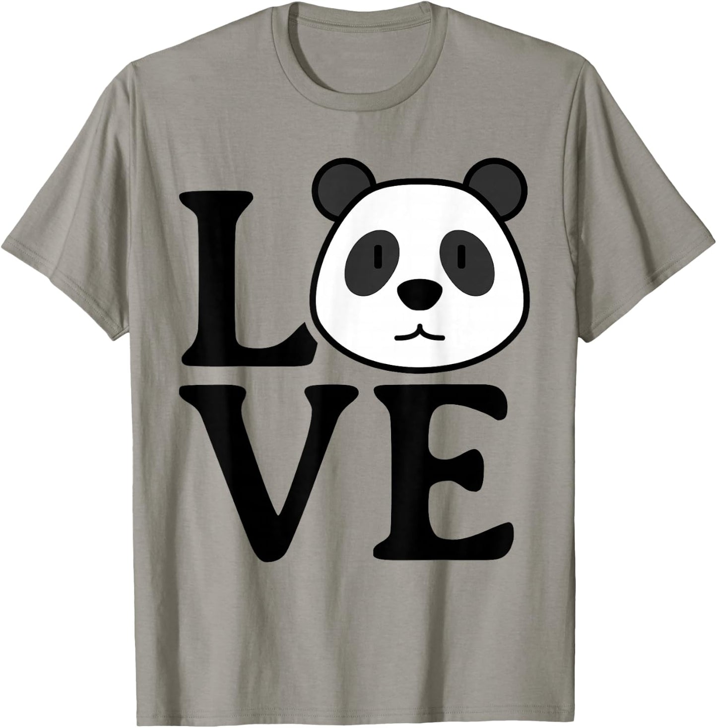 LOVE Panda Cute Funny Kawaii Minimalist Graphic Design T-Shirt - T-Shirt | Sand