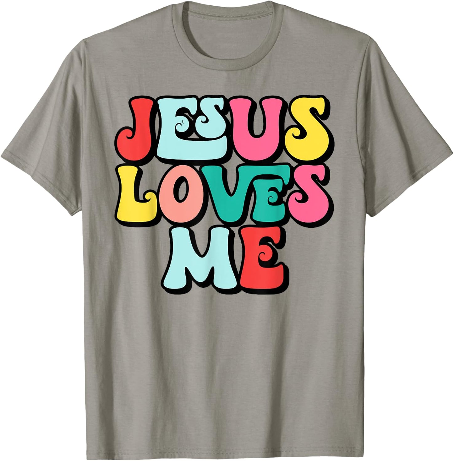 Jesus Loves Me Retro Vintage Groovy Style Men T-Shirt - T-Shirt | Sand