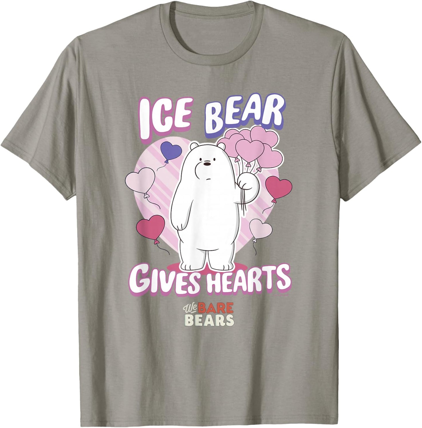 We Bare Bears Valentine's Day Ice Bear Hearts T-Shirt - T-Shirt | Sand