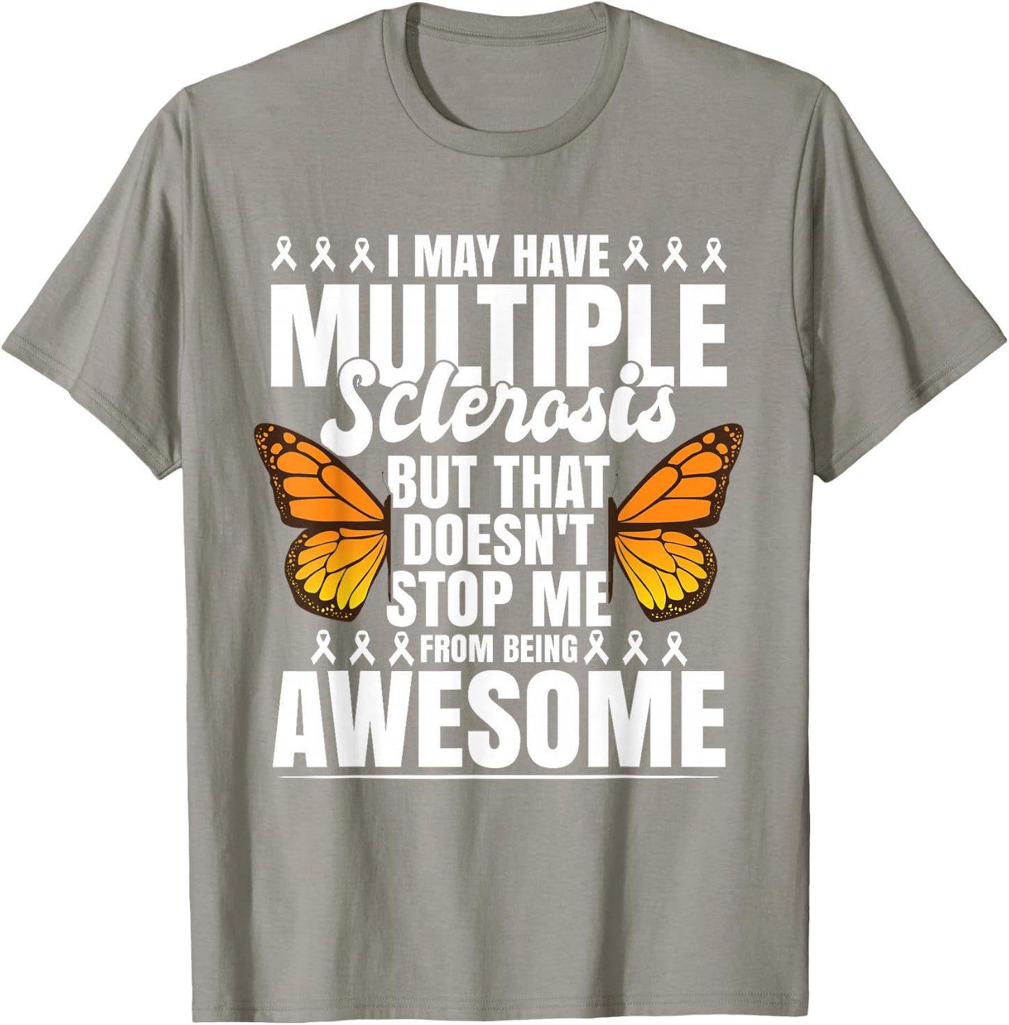 Multiple Sclerosis MS Butterfly T-Shirt - T-Shirt | Sand