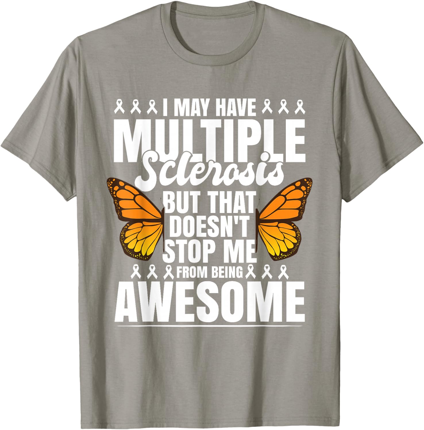 Multiple Sclerosis MS Butterfly T-Shirt - T-Shirt | Sand
