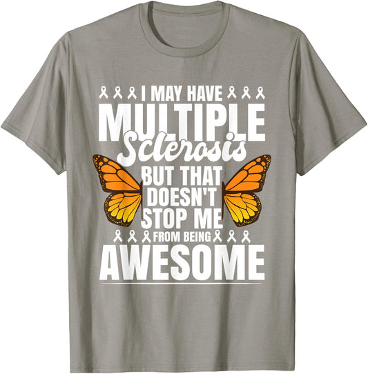 Multiple Sclerosis MS Butterfly T-Shirt - T-Shirt | Sand