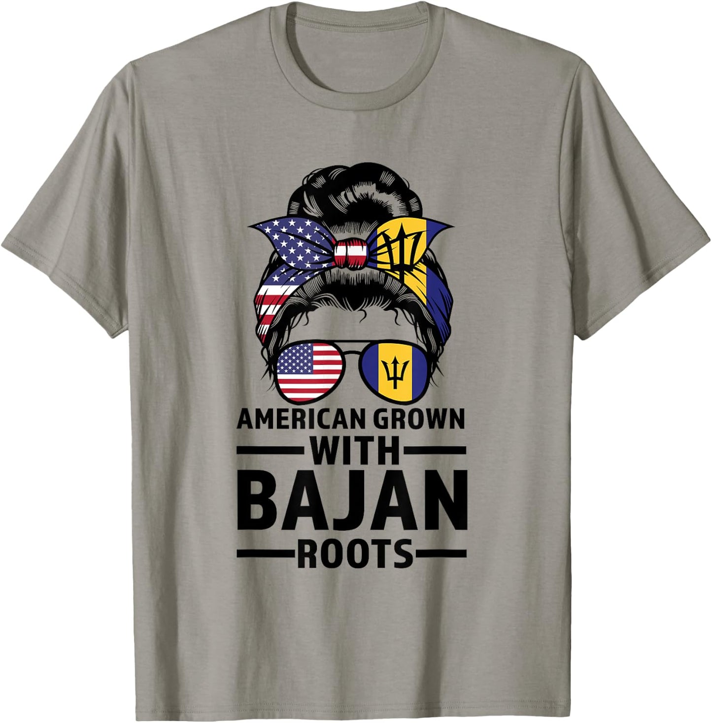 american grown with Bajan roots Bajan T-Shirt - T-Shirt | Sand