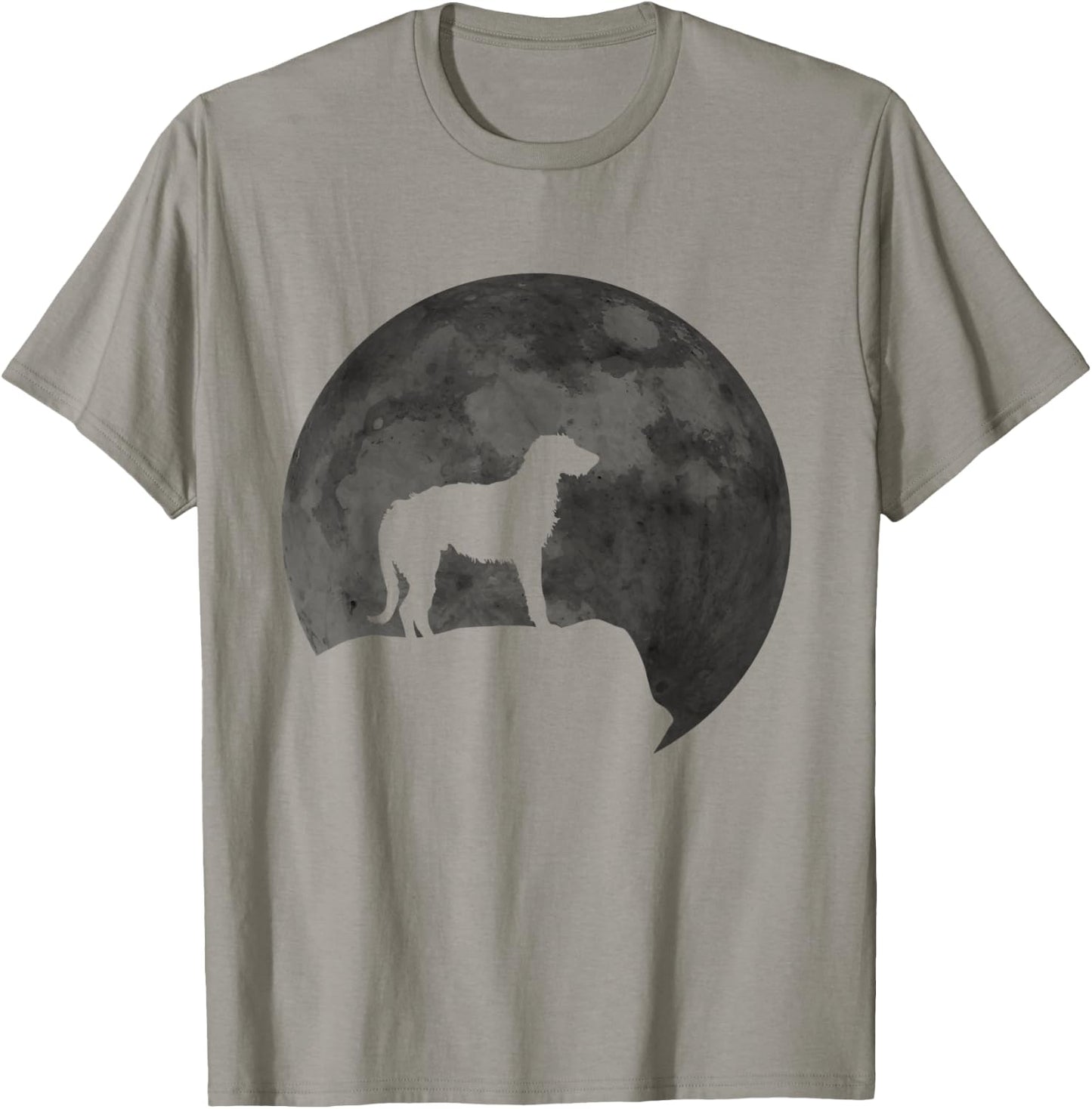 Moon And Dog Silhouette - Irish Wolfhound T-Shirt - T-Shirt | Sand