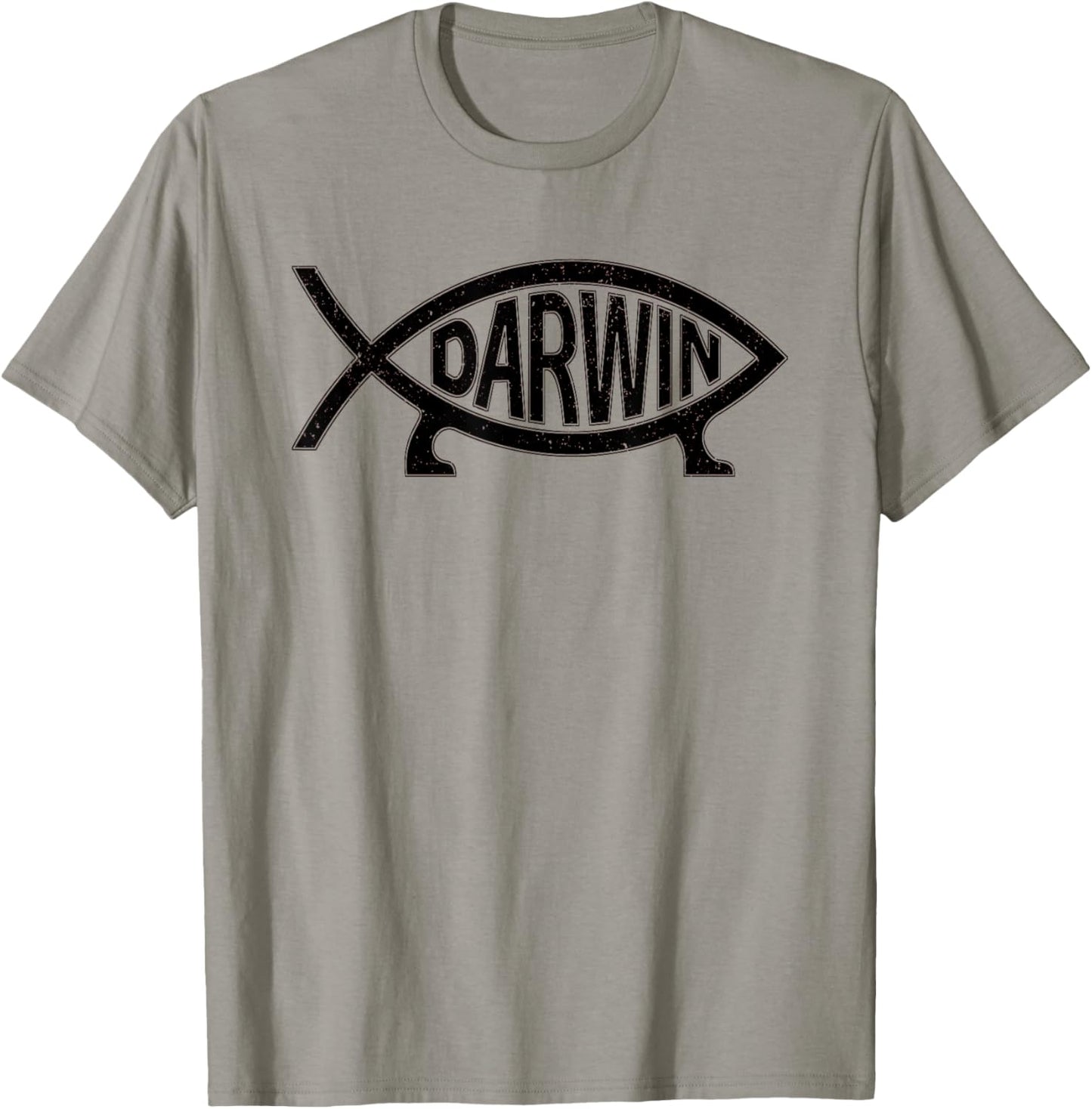 Darwin Ichthys Fish Symbol Fun Atheist T-Shirt - T-Shirt | Sand