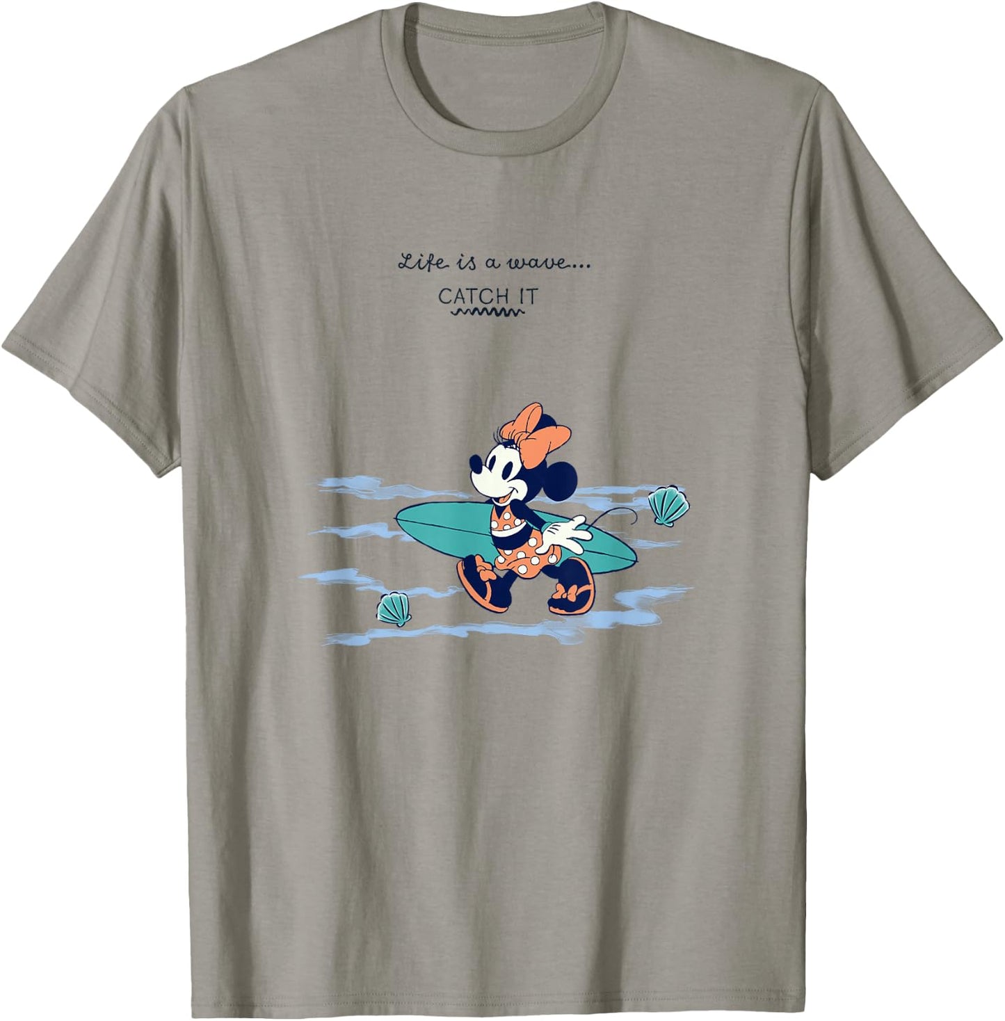 Disney Minnie Mouse Life Is A Wave Catch It Vintage Surfer T-Shirt - T-Shirt | Sand