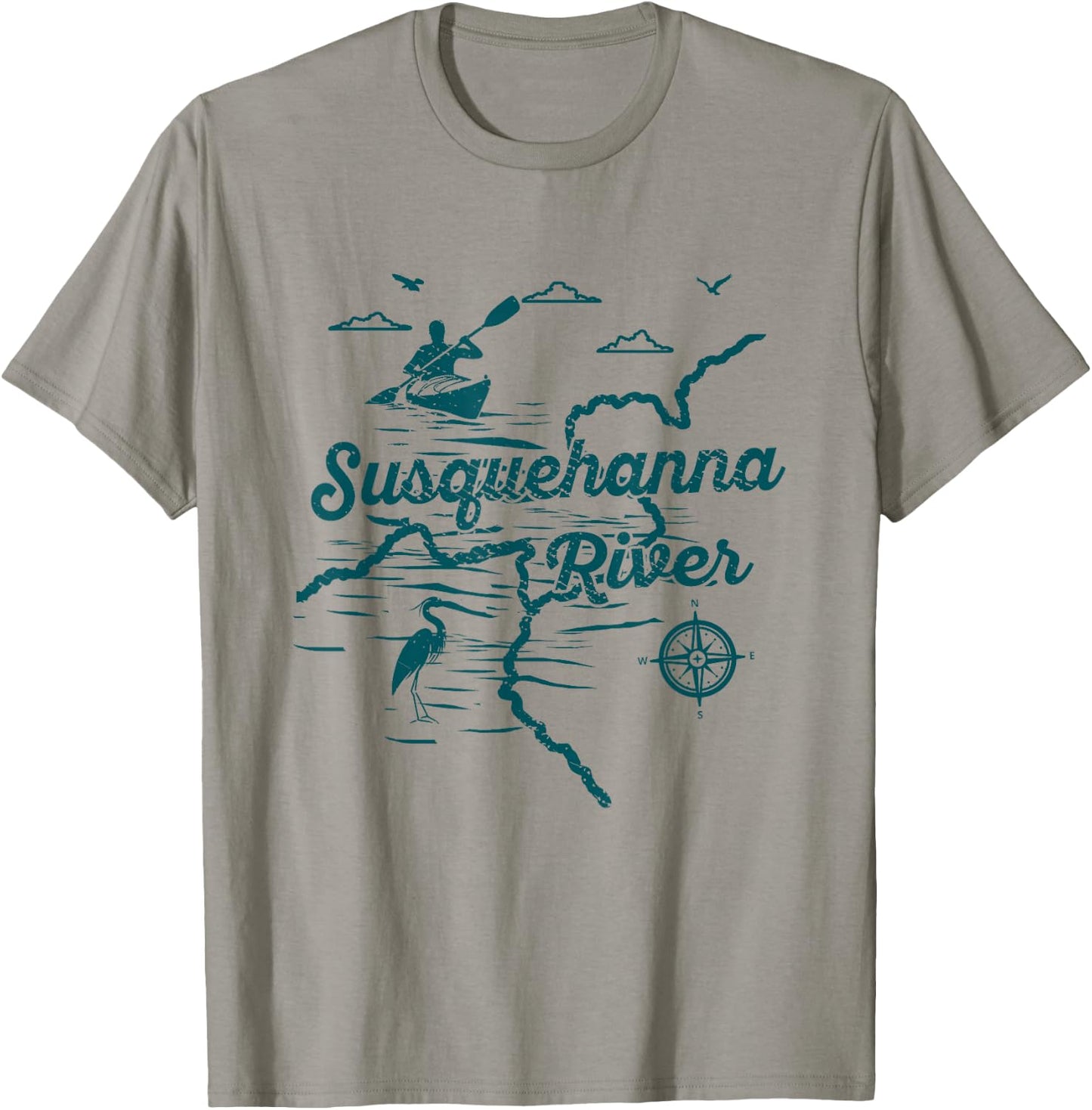 Susquehanna River Nature Lover Kayaking Pennsylvania Kayaker T-Shirt - T-Shirt | Sand