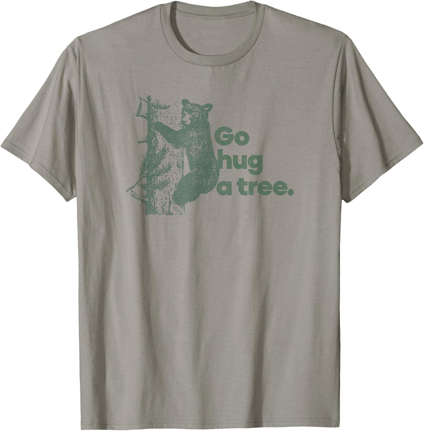 Trendy Go Hug A Tree Climbing Bear Cub T-Shirt - T-Shirt | Sand
