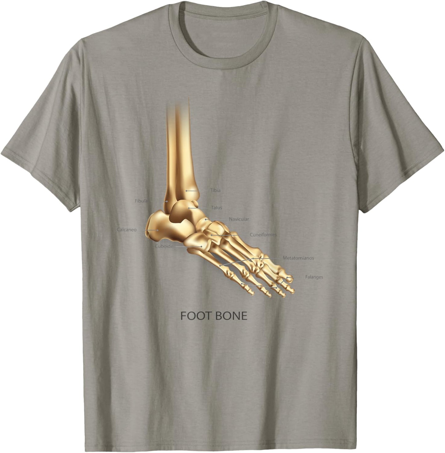 Funny Anatomy Foot Bon Human Anatomical Science Education T-Shirt - T-Shirt | Sand