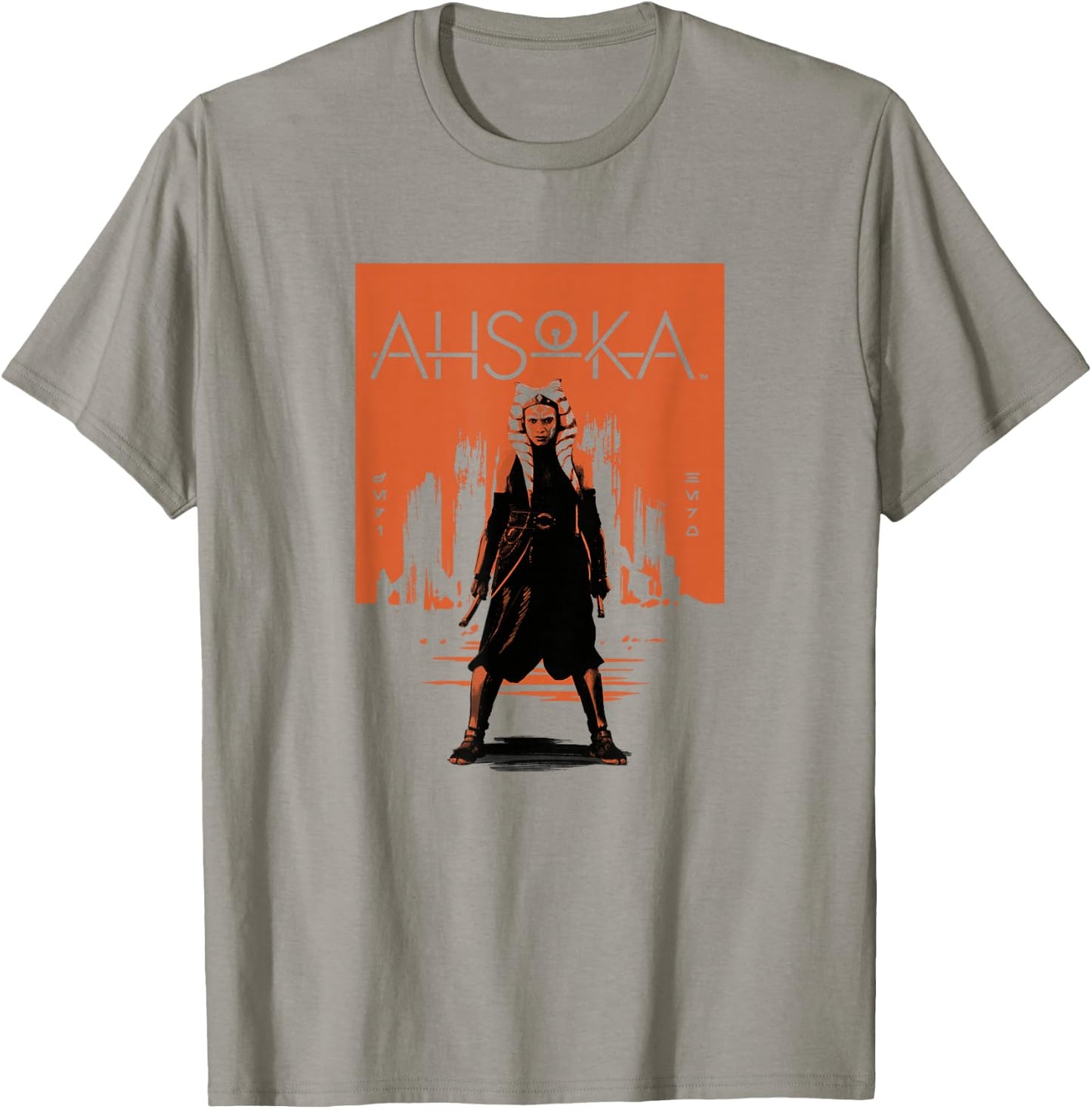 Star Wars: Ahsoka Full Body City Stencil Portrait T-Shirt - T-Shirt | Sand