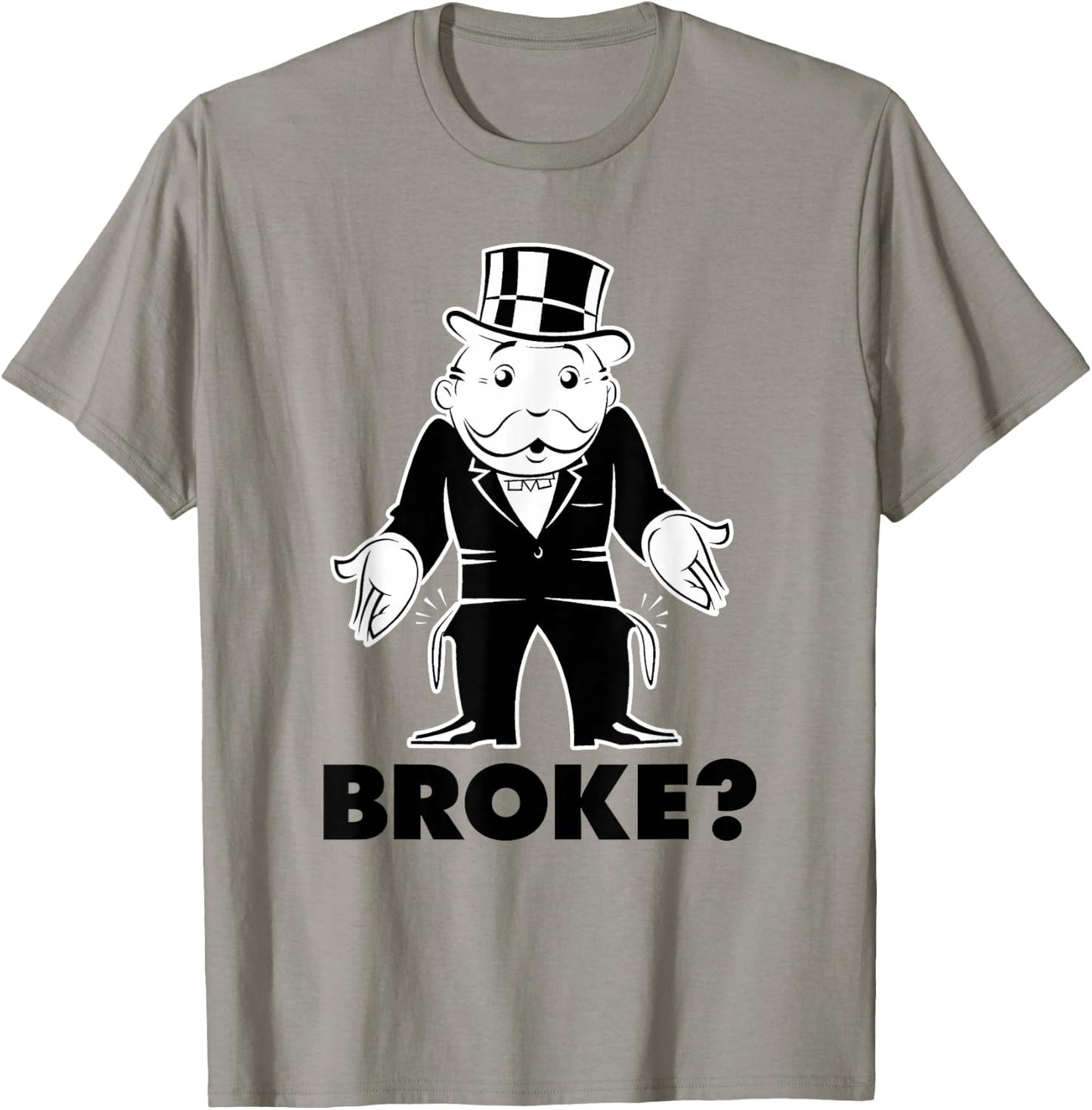 Monopoly Mr. Monopoly Broke? Classic Funny Logo T-Shirt - T-Shirt | Sand