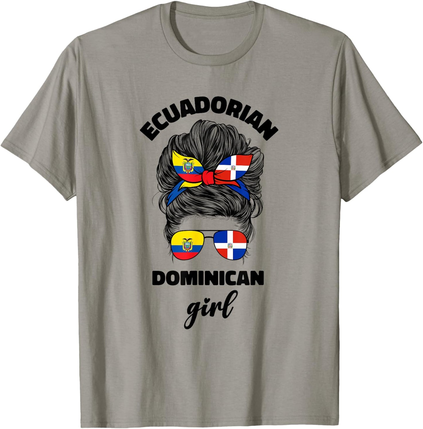 Half Dominican And Ecuadorian Ecuador Flag Girl Women Mix T-Shirt - T-Shirt | Sand
