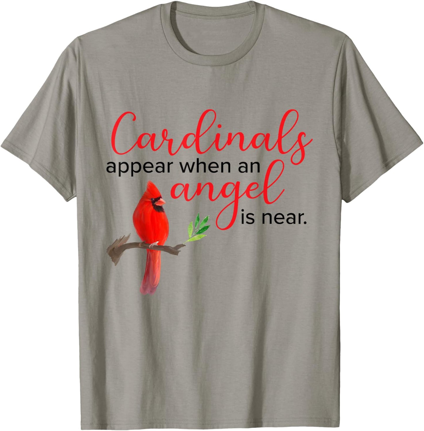 Red Cardinal Bird Angel Memorial Love Design T-Shirt - T-Shirt | Sand