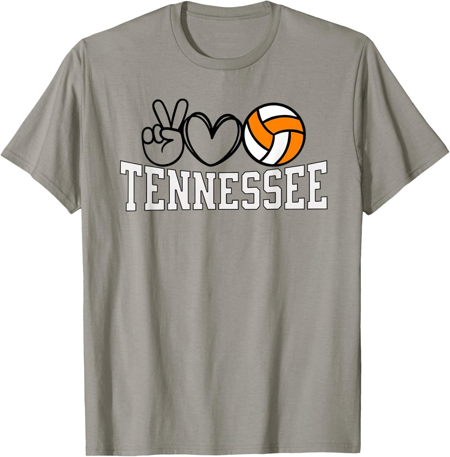 Tennessee Volunteer State Volleyball | Peace Love Volleyball T-Shirt - T-Shirt | Sand