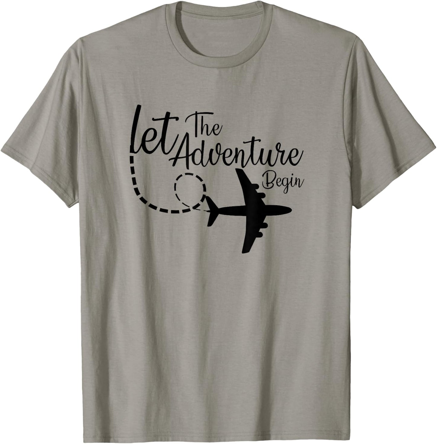 Let The Adventure Begin inspirational Airplane Travel Mode T-Shirt - T-Shirt | Sand