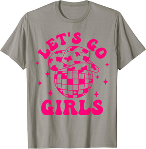 Let's Go Girls Disco Ball Western Country Southern Cowgirl T-Shirt - T-Shirt | Sand