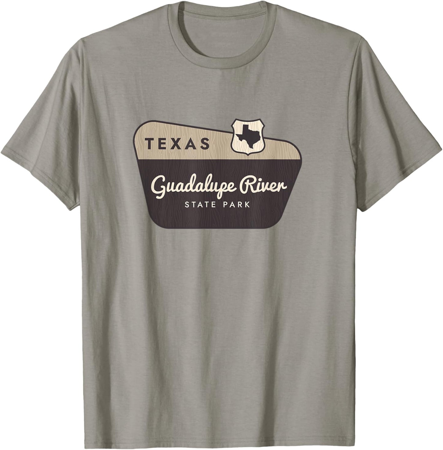 Guadalupe River State Park Texas TX Welcome Sign Vacation T-Shirt - T-Shirt | Sand