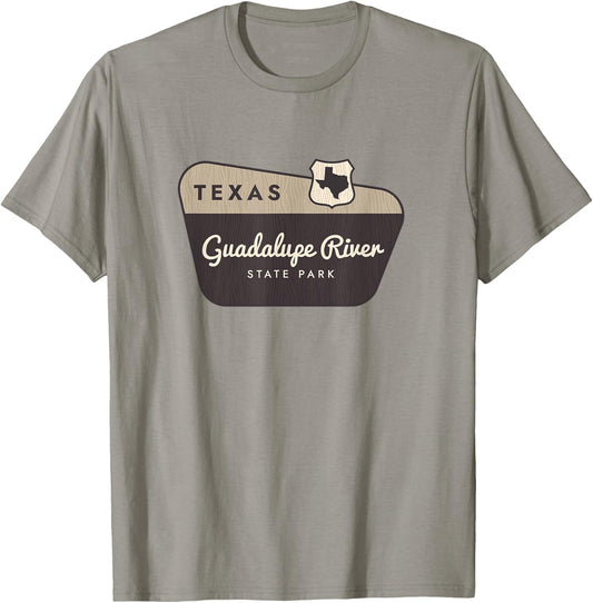 Guadalupe River State Park Texas TX Welcome Sign Vacation T-Shirt - T-Shirt | Sand
