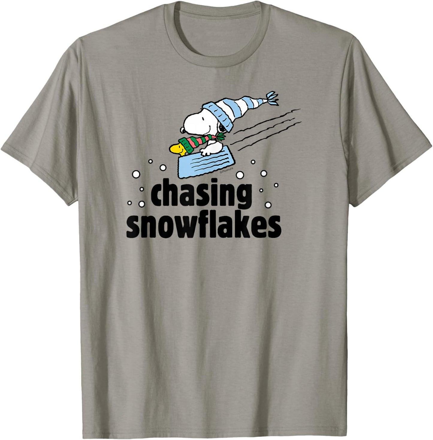 Peanuts - Chasing Snowflakes T-Shirt - T-Shirt | Sand