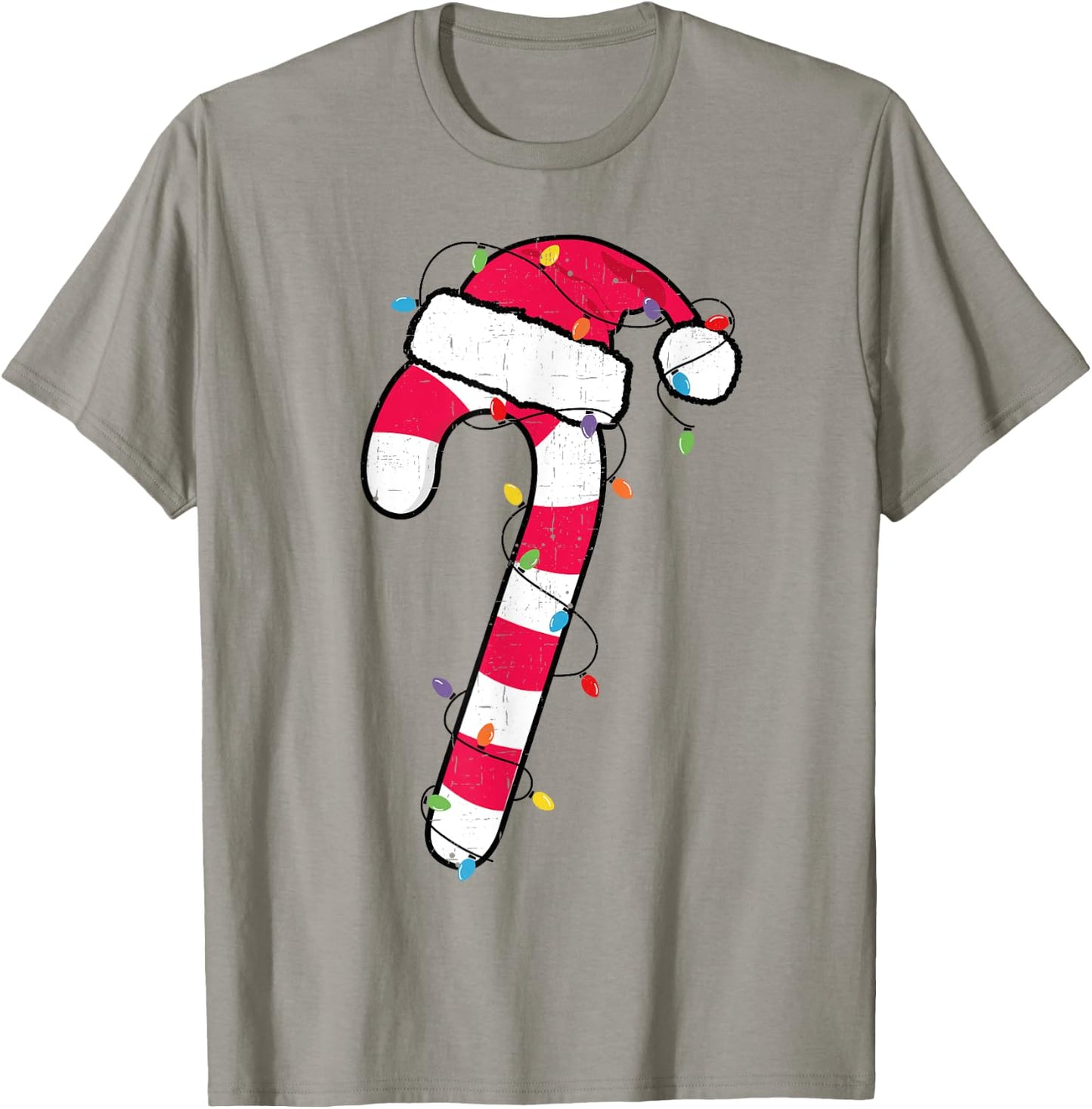 Christmas Candy Cane Santa Xmas Kids Toddler Youth Women Men T-Shirt - T-Shirt | Sand